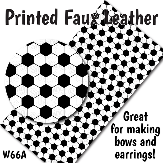 Soccer Pattern - Faux Leather Sheet (SHIPS IN 3 BUS DAYS)