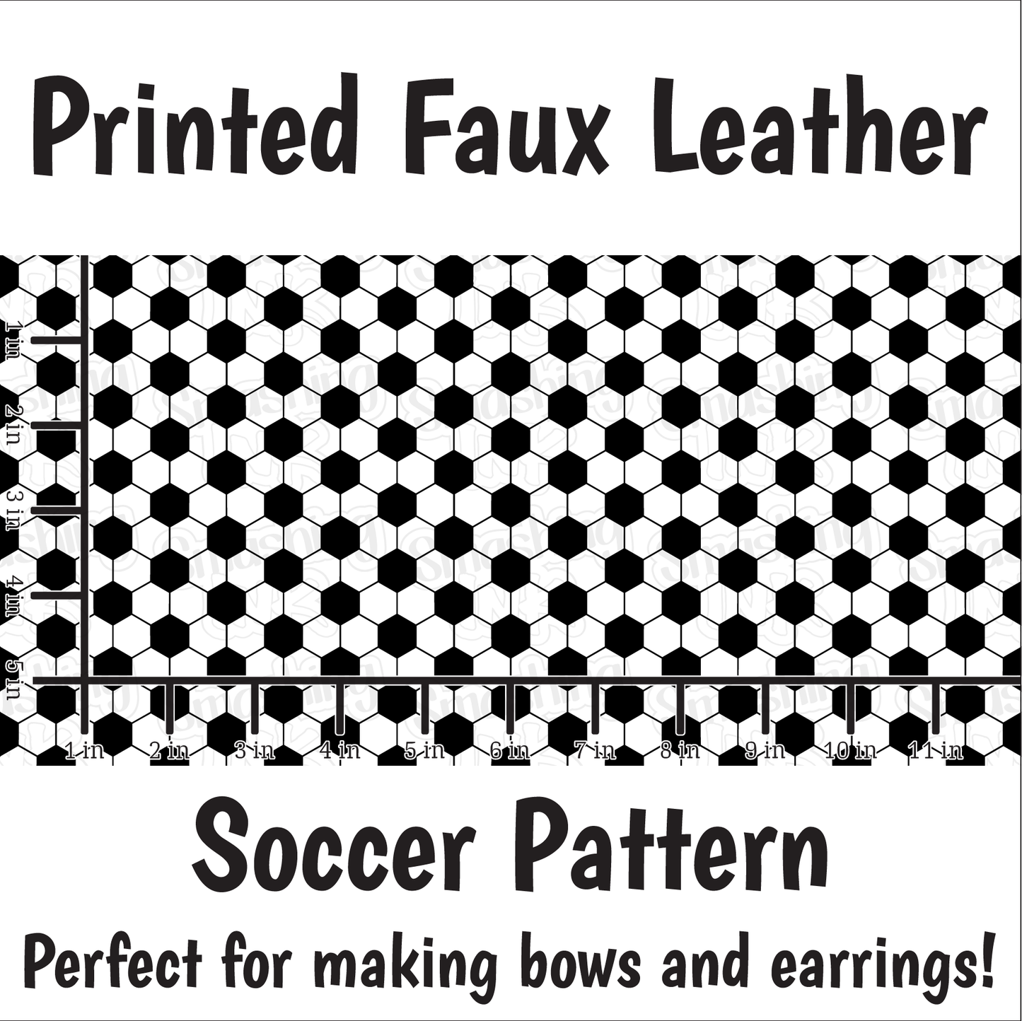 Soccer Pattern - Faux Leather Sheet (SHIPS IN 3 BUS DAYS)