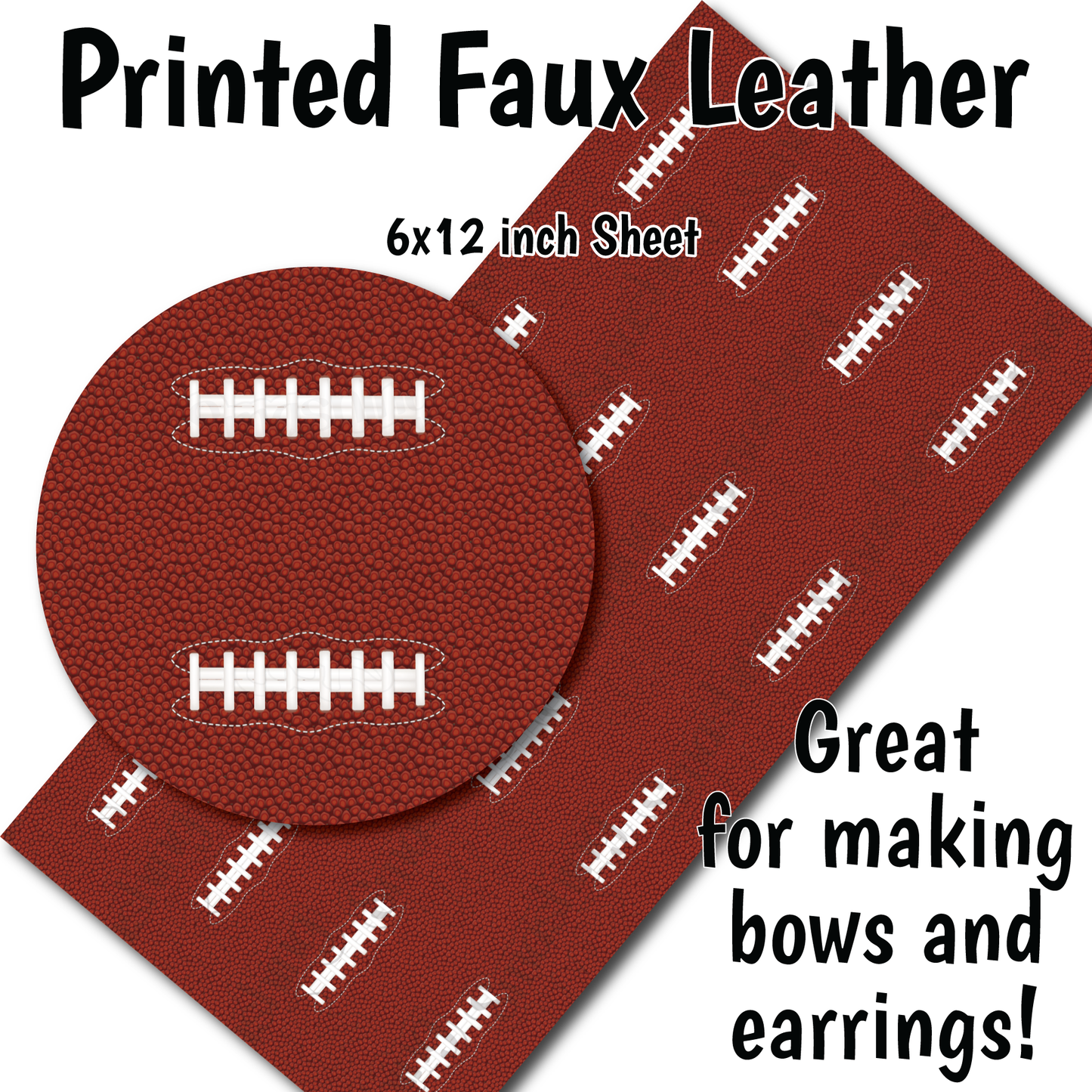 Football Laces - Faux Leather Sheet (SHIPS IN 3 BUS DAYS)