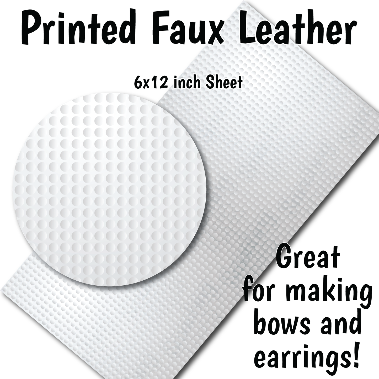 Golf Ball Pattern - Faux Leather Sheet (SHIPS IN 3 BUS DAYS)