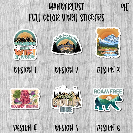 Wanderlust - Full Color Vinyl Stickers (SHIPS IN 3-7 BUS DAYS)