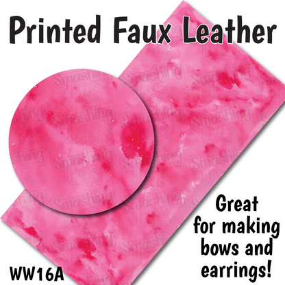 Pink Watercolor - Faux Leather Sheet (SHIPS IN 3 BUS DAYS)