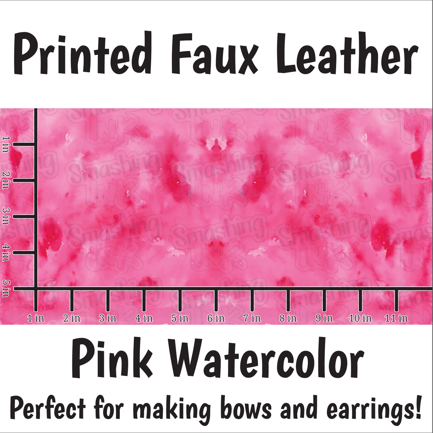 Pink Watercolor - Faux Leather Sheet (SHIPS IN 3 BUS DAYS)