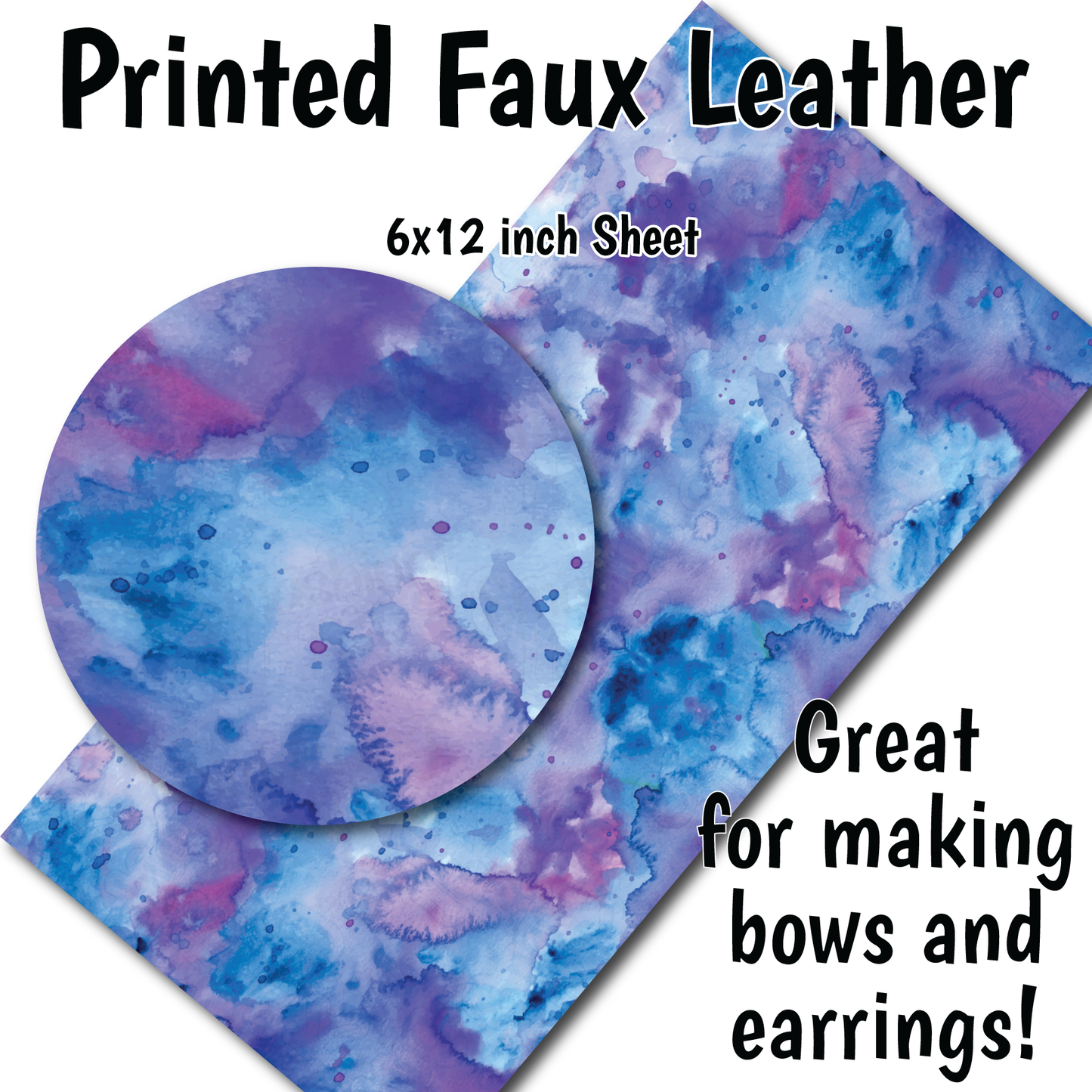 Colorful Watercolor I - Faux Leather Sheet (SHIPS IN 3 BUS DAYS)