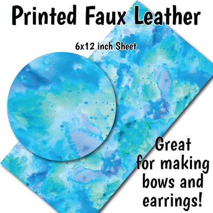 Colorful Watercolor K - Faux Leather Sheet (SHIPS IN 3 BUS DAYS)