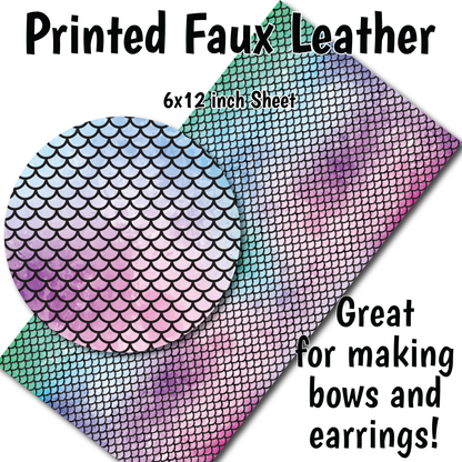 Mermaid Scales - Faux Leather Sheet (SHIPS IN 3 BUS DAYS)
