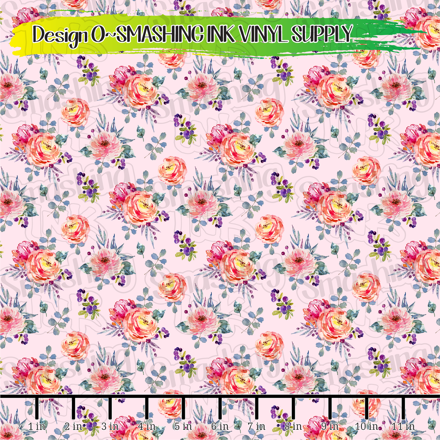 Watercolor Floral ★ Pattern Vinyl | Faux Leather | Sublimation (TAT 3 BUS DAYS)