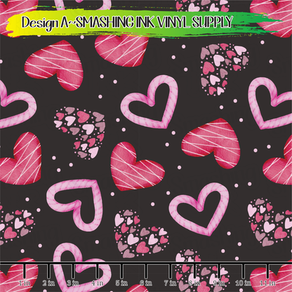 Valentine Hearts ★ Pattern Vinyl | Faux Leather | Sublimation (TAT 3 BUS DAYS)