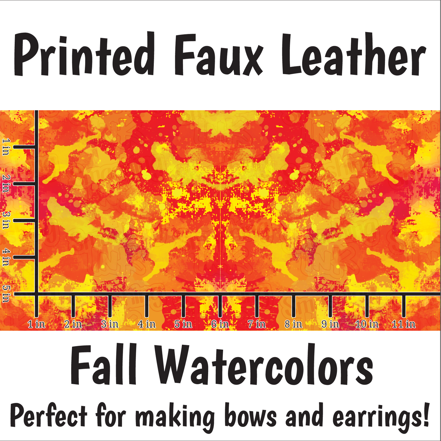 Fall Watercolors - Faux Leather Sheet (SHIPS IN 3 BUS DAYS)