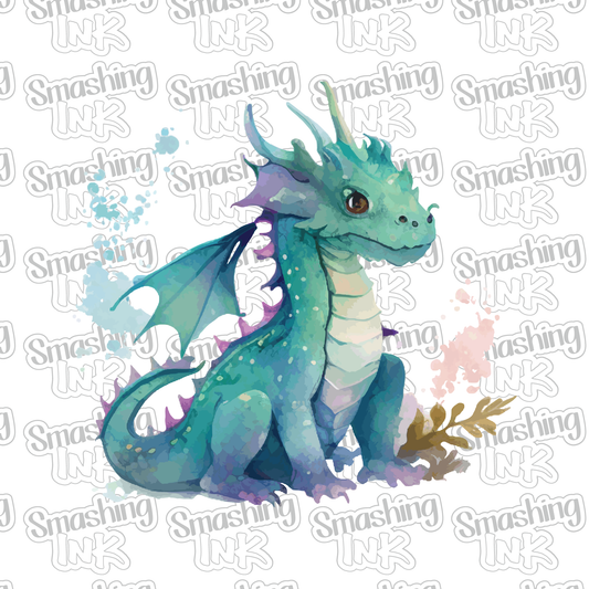 Watercolor Dragon 1 - Heat Transfer | DTF | Sublimation (TAT 3 BUS DAYS) [6H-1HTV]