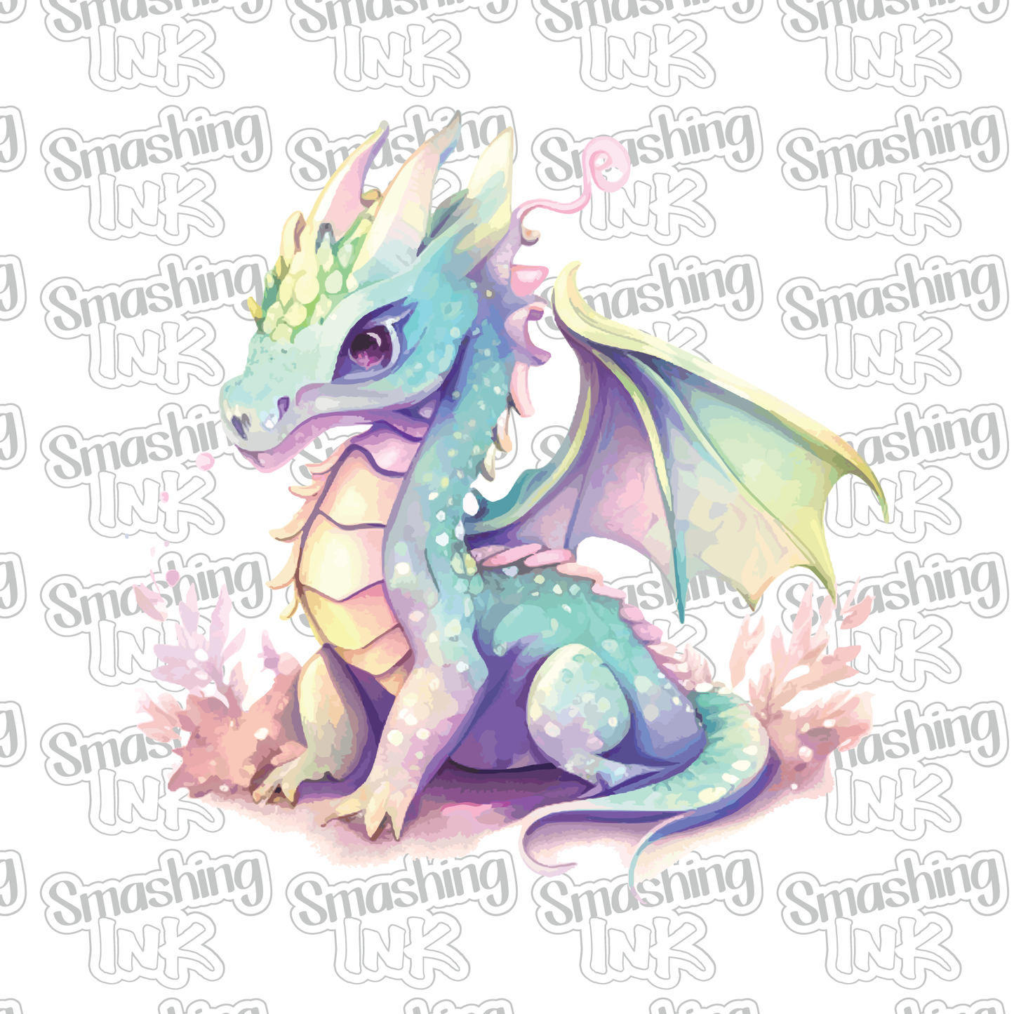 Watercolor Dragon 2 - Heat Transfer | DTF | Sublimation (TAT 3 BUS DAYS) [6H-2HTV]