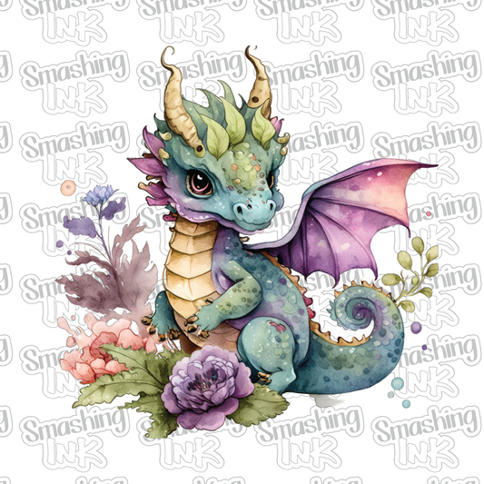Watercolor Dragon 3 - Heat Transfer | DTF | Sublimation (TAT 3 BUS DAYS) [6H-7HTV]