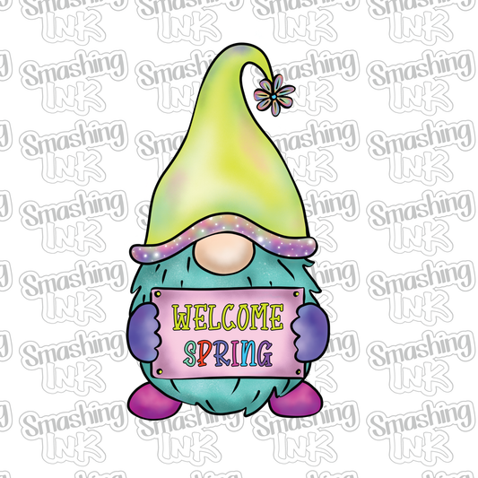 Welcome Spring Gnome - Heat Transfer | DTF | Sublimation (TAT 3 BUS DAYS) [4H-10HTV]