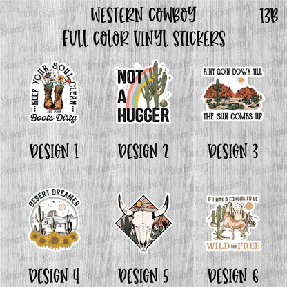 Western Cowboy - Full Color Vinyl Stickers (SHIPS IN 3-7 BUS DAYS)