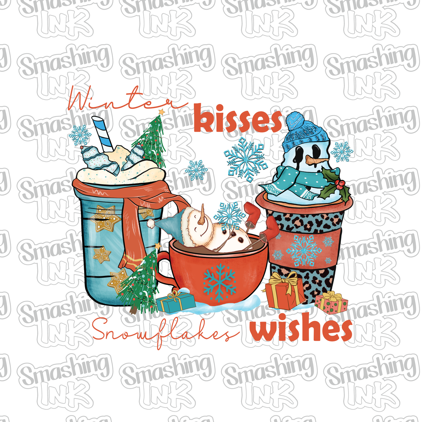 Winter Kisses, Snowflake Wishes - Heat Transfer | DTF | Sublimation (TAT 3 BUS DAYS) [4K-18HTV]