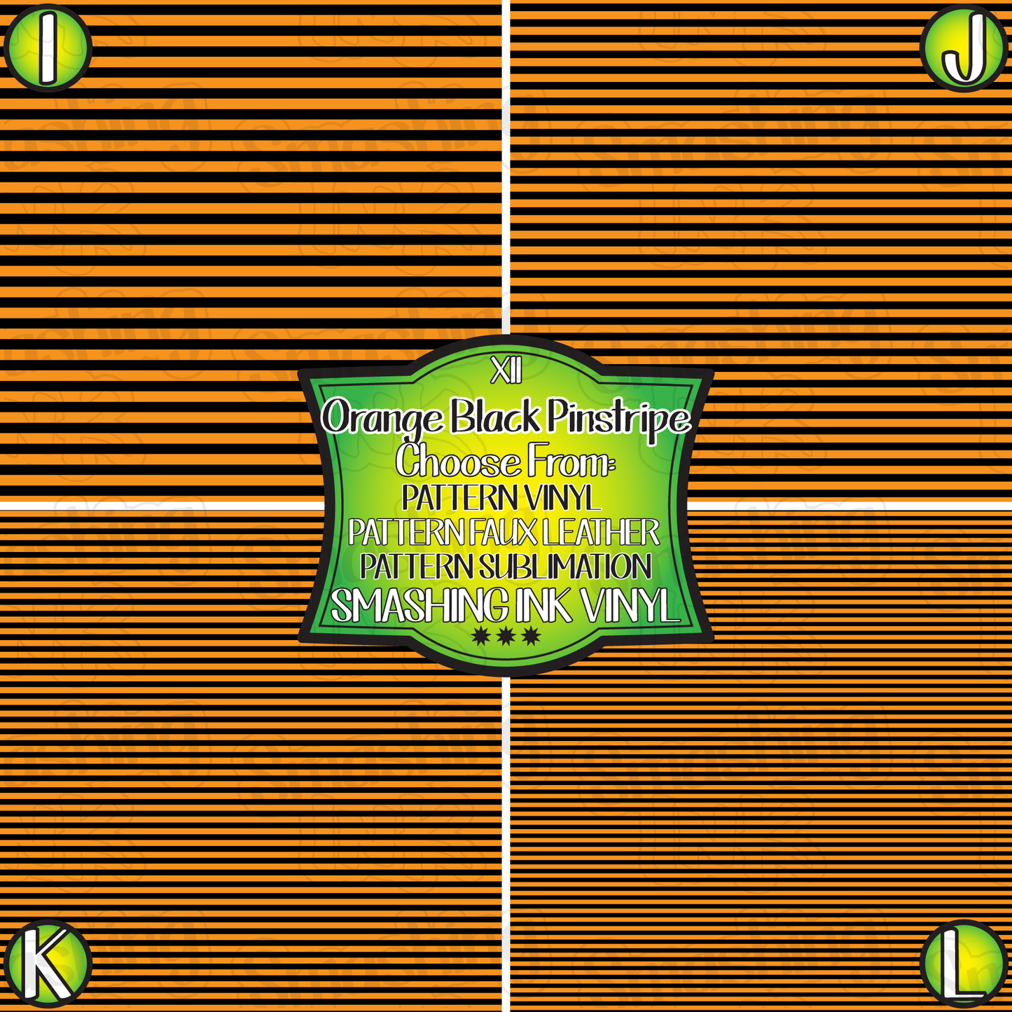 Orange Black Pinstripe ★ Pattern Vinyl | Faux Leather | Sublimation (TAT 3 BUS DAYS)