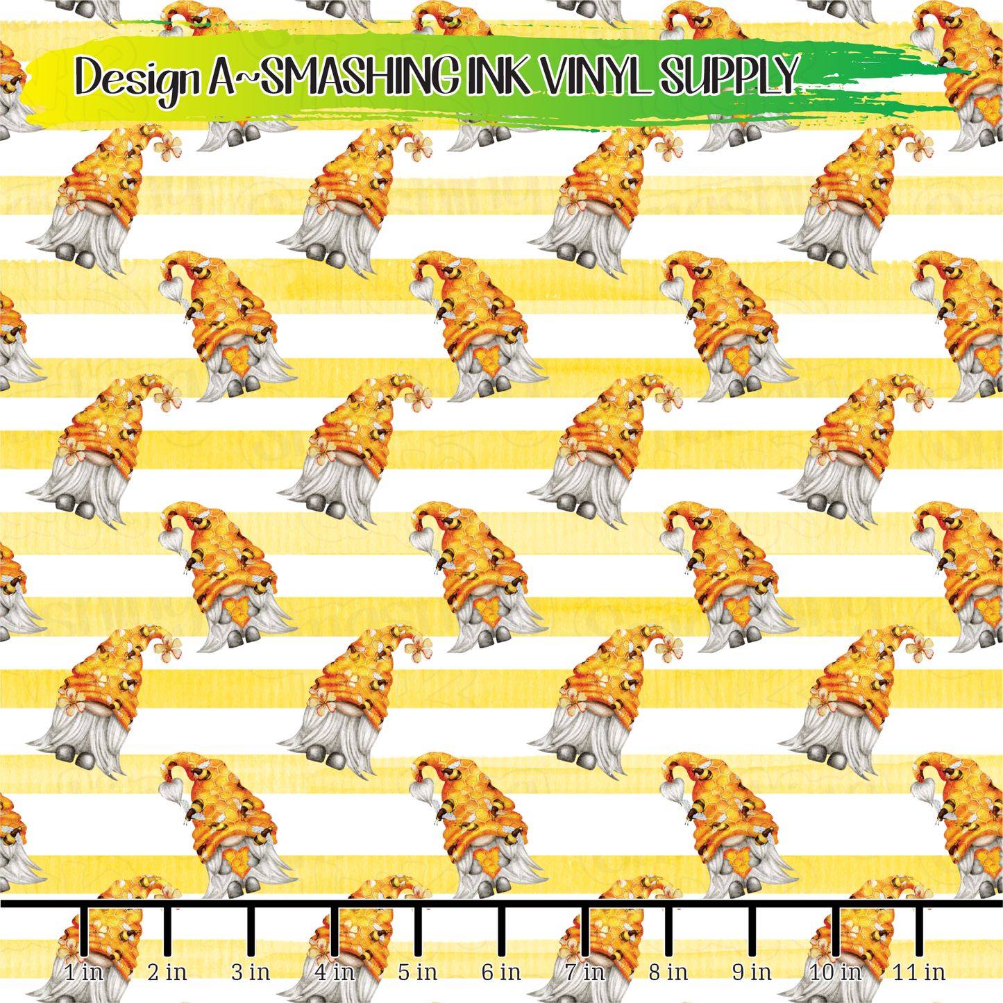 Honey Bee Gnomes ★ Pattern Vinyl | Faux Leather | Sublimation (TAT 3 BUS DAYS)