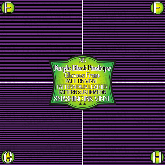 Purple Black Pinstripe ★ Pattern Vinyl | Faux Leather | Sublimation (TAT 3 BUS DAYS)