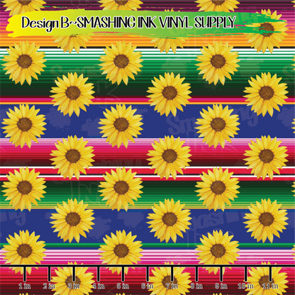Sunflower Serape ★ Pattern Vinyl | Faux Leather | Sublimation (TAT 3 BUS DAYS)