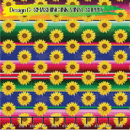 Sunflower Serape ★ Laser Safe Adhesive Film (TAT 3 BUS DAYS)