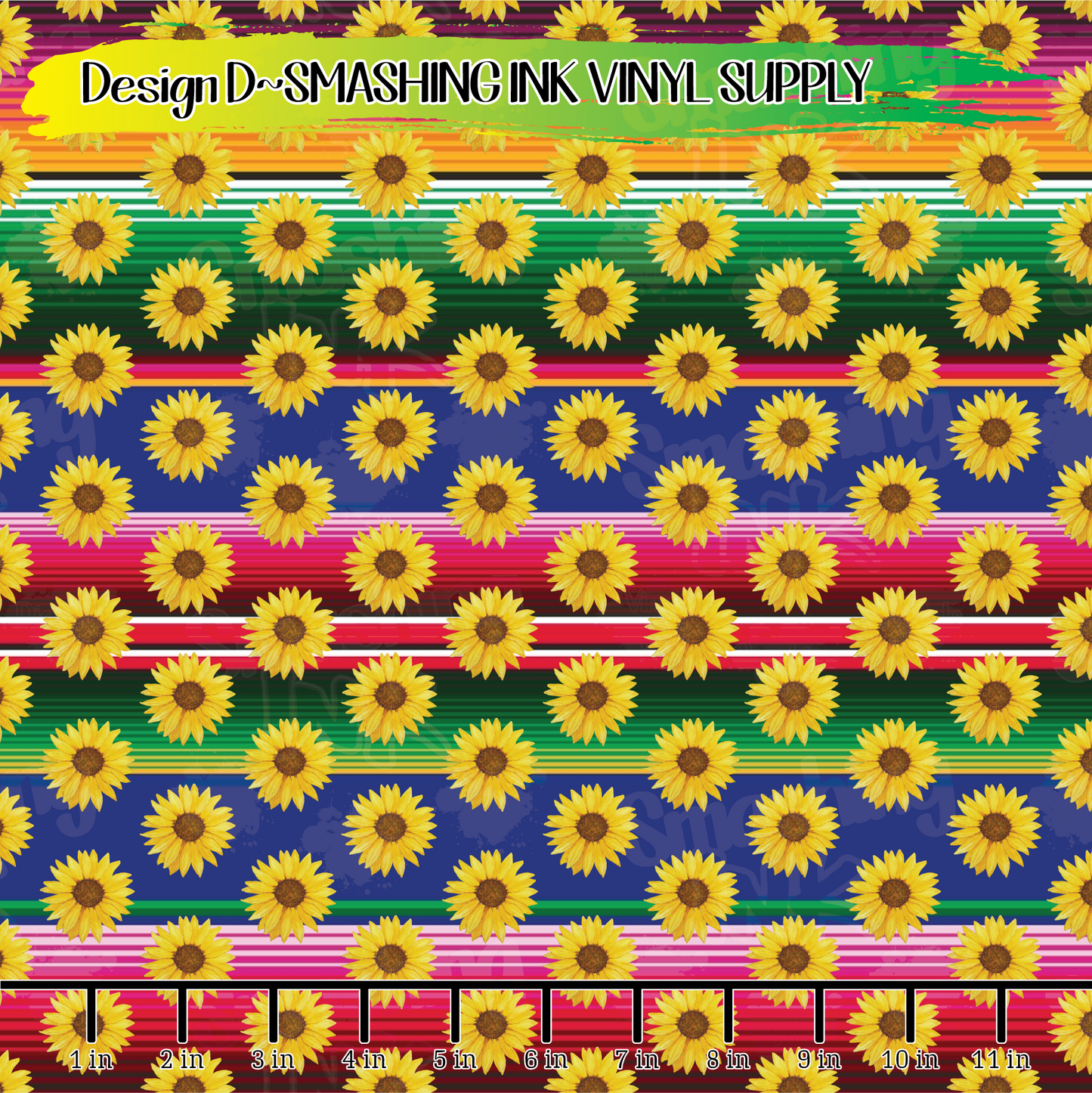 Sunflower Serape ★ Laser Safe Adhesive Film (TAT 3 BUS DAYS)