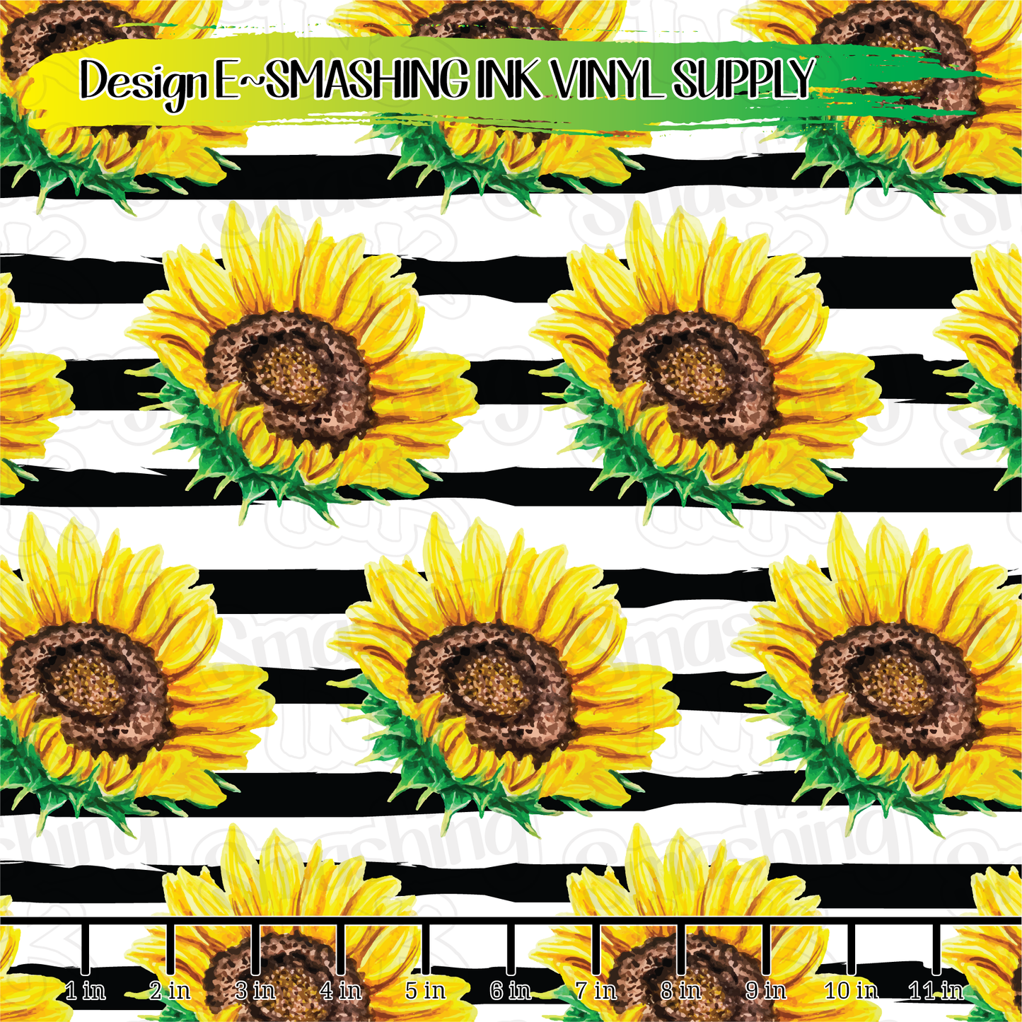 Sunflower Stripes ★ Laser Safe Adhesive Film (TAT 3 BUS DAYS)