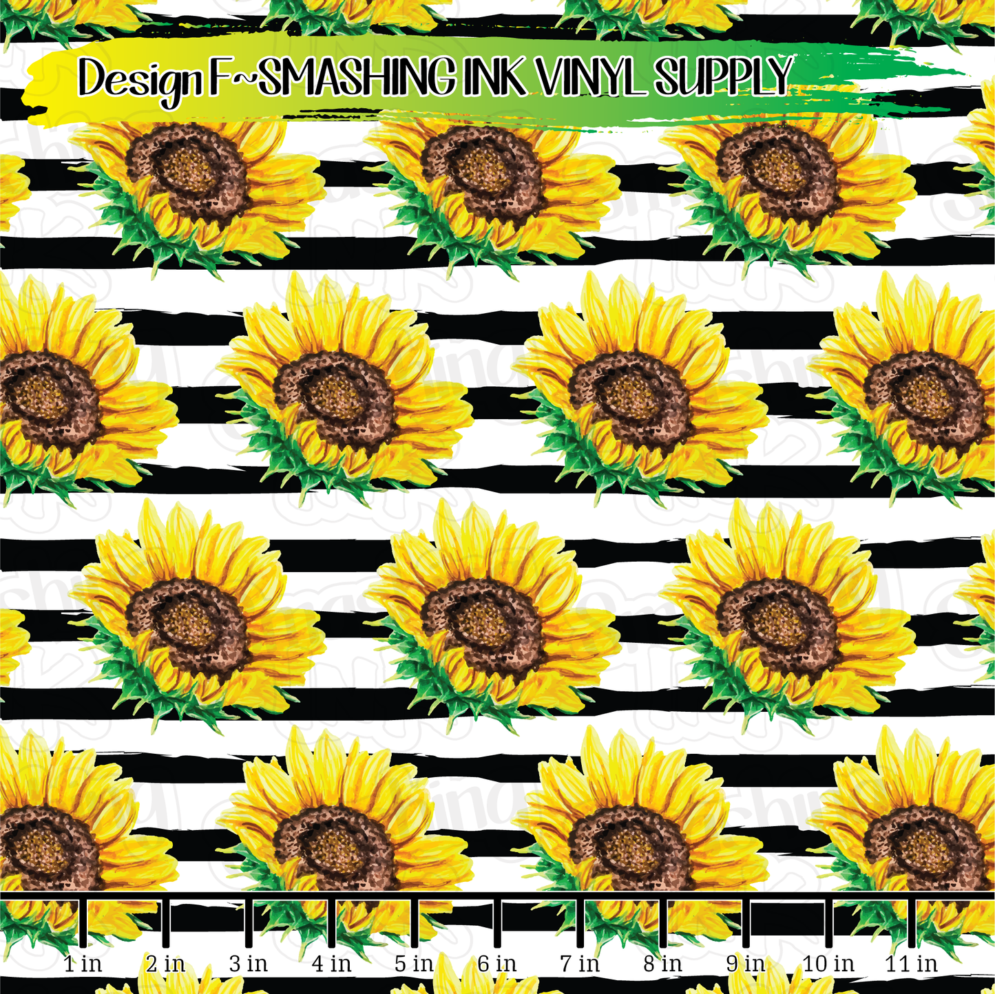 Sunflower Stripes ★ Laser Safe Adhesive Film (TAT 3 BUS DAYS)