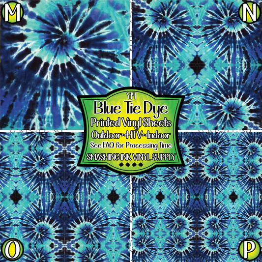 Blue Tie Dye ★ Pattern Vinyl | Faux Leather | Sublimation (TAT 3 BUS DAYS)