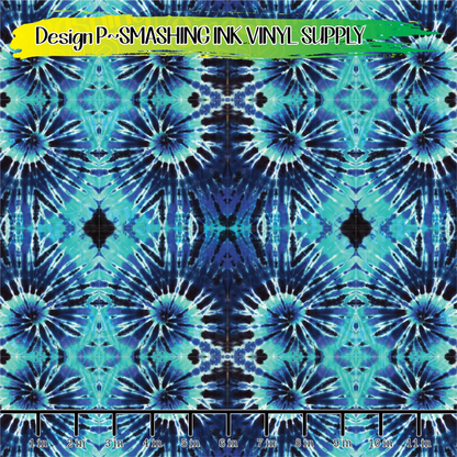 Blue Tie Dye ★ Pattern Vinyl | Faux Leather | Sublimation (TAT 3 BUS DAYS)