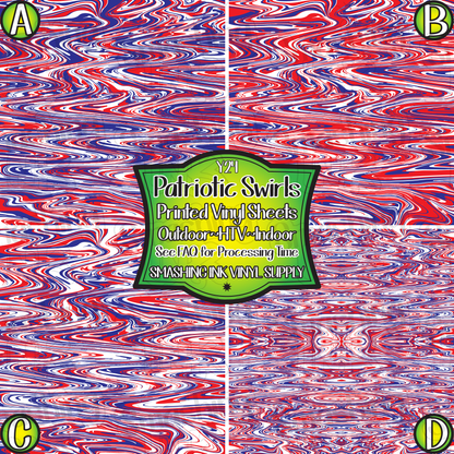 Patriotic Swirls ★ Pattern Vinyl | Faux Leather | Sublimation (TAT 3 BUS DAYS)