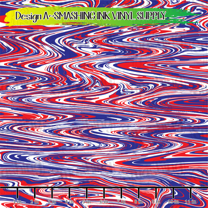 Patriotic Swirls ★ Pattern Vinyl | Faux Leather | Sublimation (TAT 3 BUS DAYS)