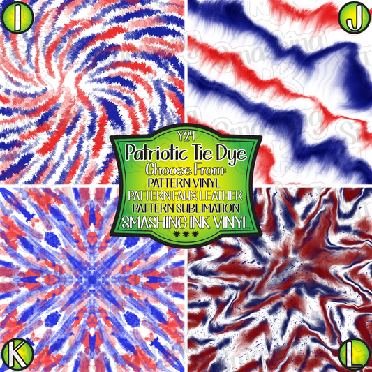 Patriotic Tie Dye ★ Laser Safe Adhesive Film (TAT 3 BUS DAYS)