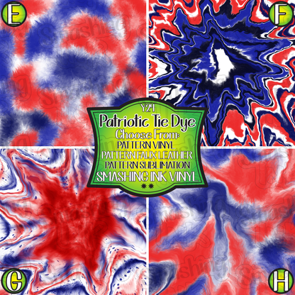 Patriotic Tie Dye ★ Laser Safe Adhesive Film (TAT 3 BUS DAYS)