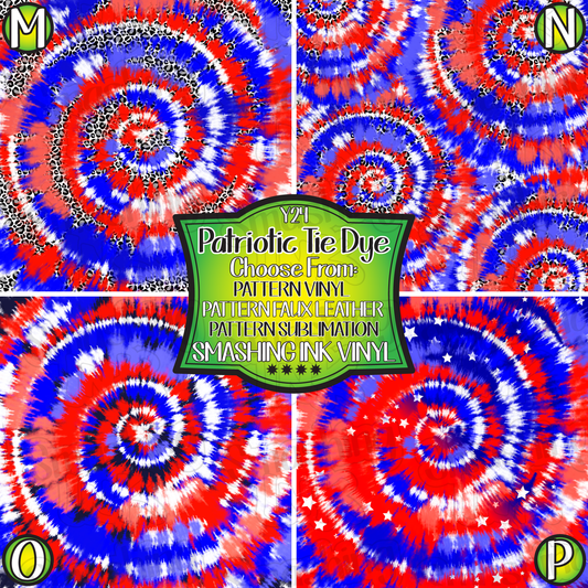 Patriotic Tie Dye ★ Pattern Vinyl | Faux Leather | Sublimation (TAT 3 BUS DAYS)