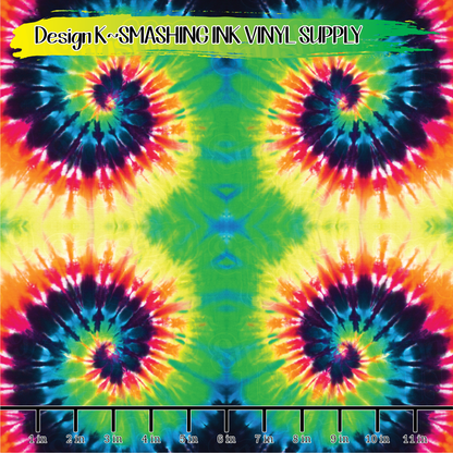 Rainbow Tie Dye ★ Pattern Vinyl | Faux Leather | Sublimation (TAT 3 BUS DAYS)