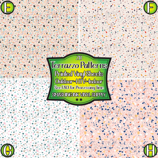 Terrazzo Patterns ★ Pattern Vinyl | Faux Leather | Sublimation (TAT 3 BUS DAYS)