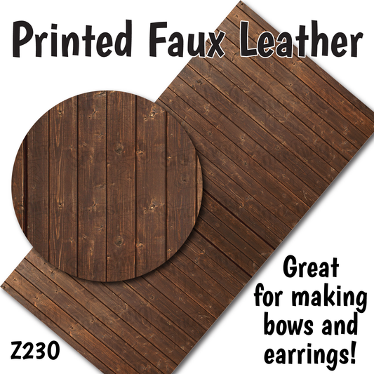 Brown Wood - Faux Leather Sheet (SHIPS IN 3 BUS DAYS)