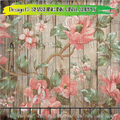 Wood Floral ★ Pattern Vinyl | Faux Leather | Sublimation (TAT 3 BUS DAYS)