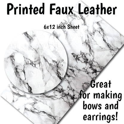 Marble Pattern - Faux Leather Sheet (SHIPS IN 3 BUS DAYS)