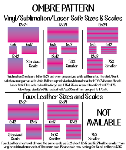 Rainbows Small Scale ★ Pattern Vinyl | Faux Leather | Sublimation (TAT 3 BUS DAYS)