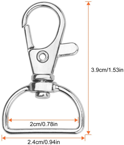 25 Sets - CleverDelights 1.5 Key Fob Hardware Set with Key Rings - 1 1/2  Inch Lanyards Key Chains
