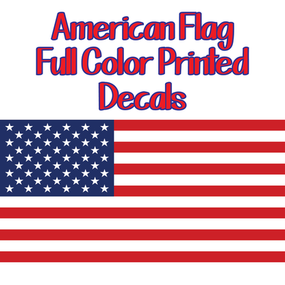 Printed American Flags - Full Color Adhesive Decals Custom