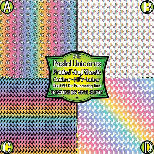 Unicorn Rainbow ★ Printed Vinyl Sheets | Faux Leather | Laser Safe
