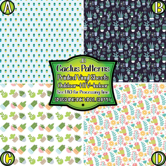 Cactus Pattern ★ Pattern Vinyl | Faux Leather | Sublimation (TAT 3 BUS DAYS)