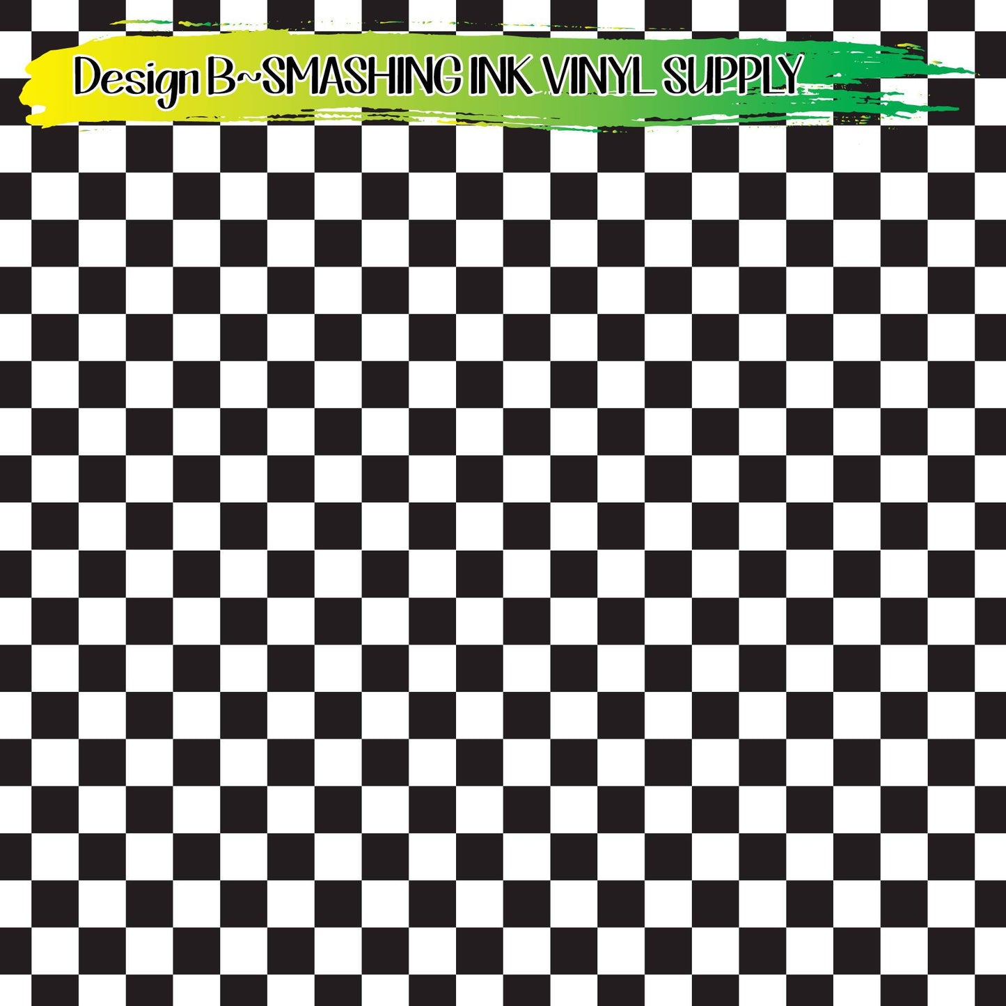 Black White Checker ★ Laser Safe Adhesive Film (TAT 3 BUS DAYS)