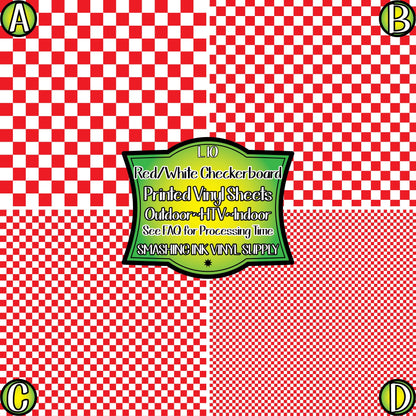 Red White Checker ★ Pattern Vinyl | Faux Leather | Sublimation (TAT 3 BUS DAYS)