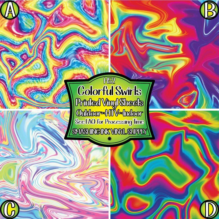 Colorful Swirled ★ Pattern Vinyl | Faux Leather | Sublimation (TAT 3 BUS DAYS)