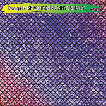 Textured Mermaid Scale ★ Pattern Vinyl | Faux Leather | Sublimation (TAT 3 BUS DAYS)
