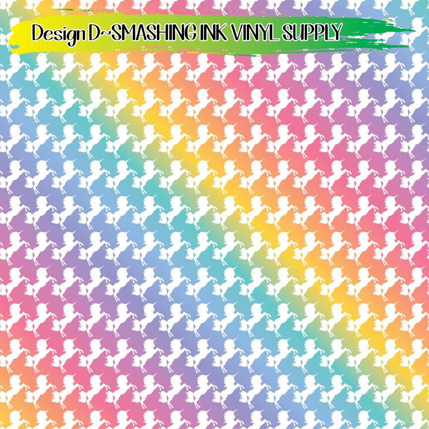 Unicorn Rainbow ★ Pattern Vinyl | Faux Leather | Sublimation (TAT 3 BUS DAYS)
