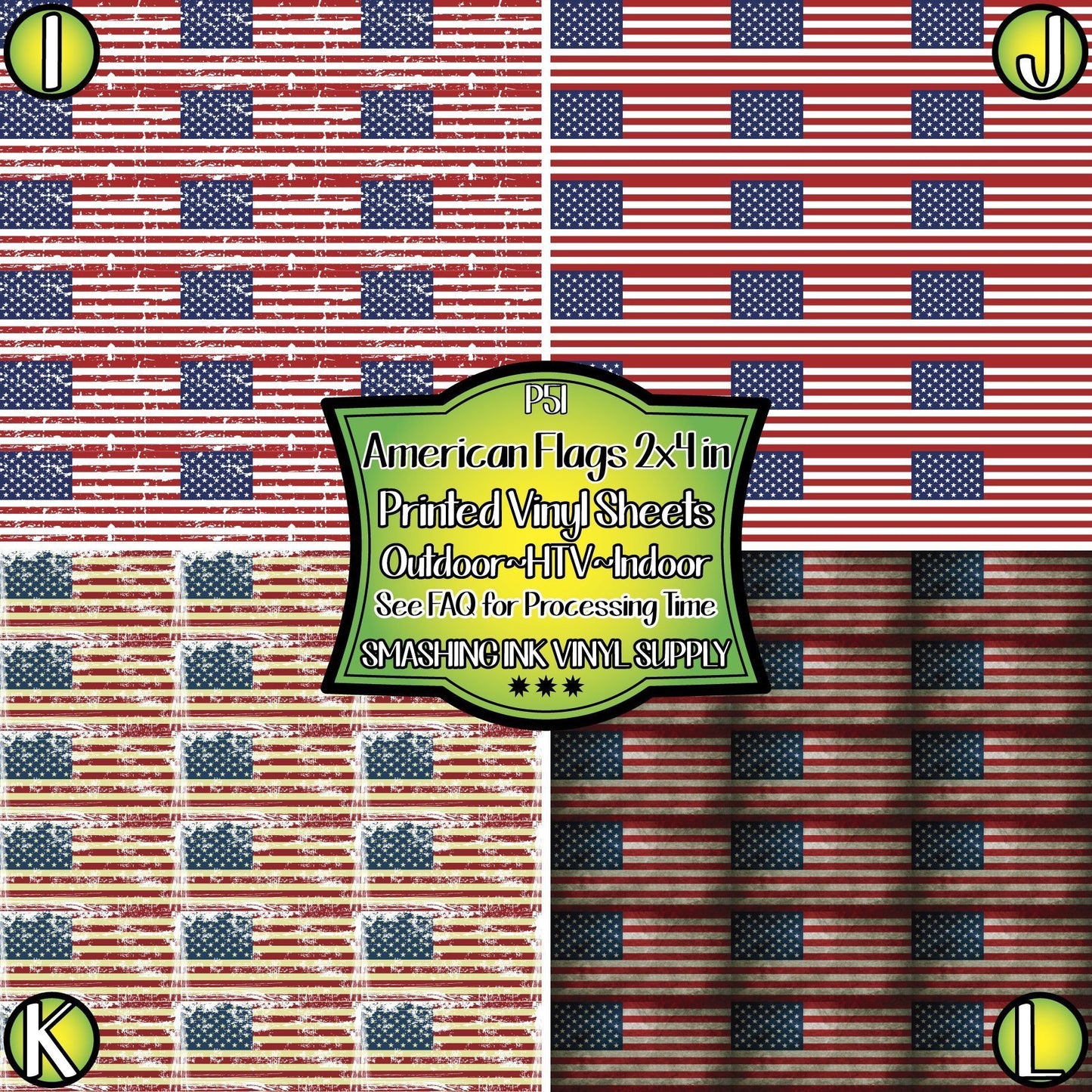 American Flag 2x4 in ★ Pattern Vinyl | Faux Leather | Sublimation (TAT 3 BUS DAYS)